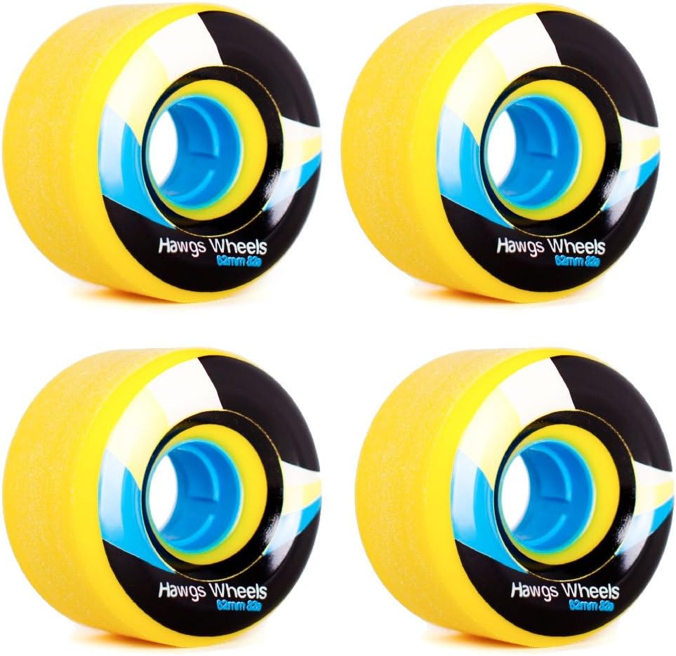 Hawgs Wheels Street Yellow Skateboard Wheels - 62mm 82a (Set of 4)