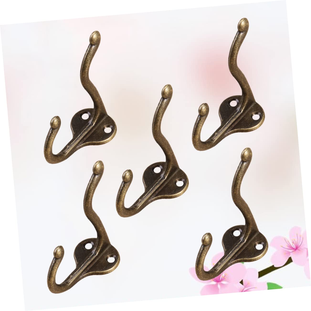 WOONEKY 15piezas Ganchos Retro De Pared Para Ropa Toallas y Accesorios Diseño Vintage De Doble Orificio Fácil Instalación Para Hogar y Oficina