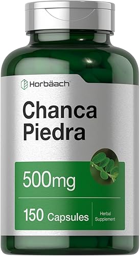 Horbäach Cápsulas Chanca Piedra  500 mg  150 unidades  Suplemento herbario sin OMG y sin gluten