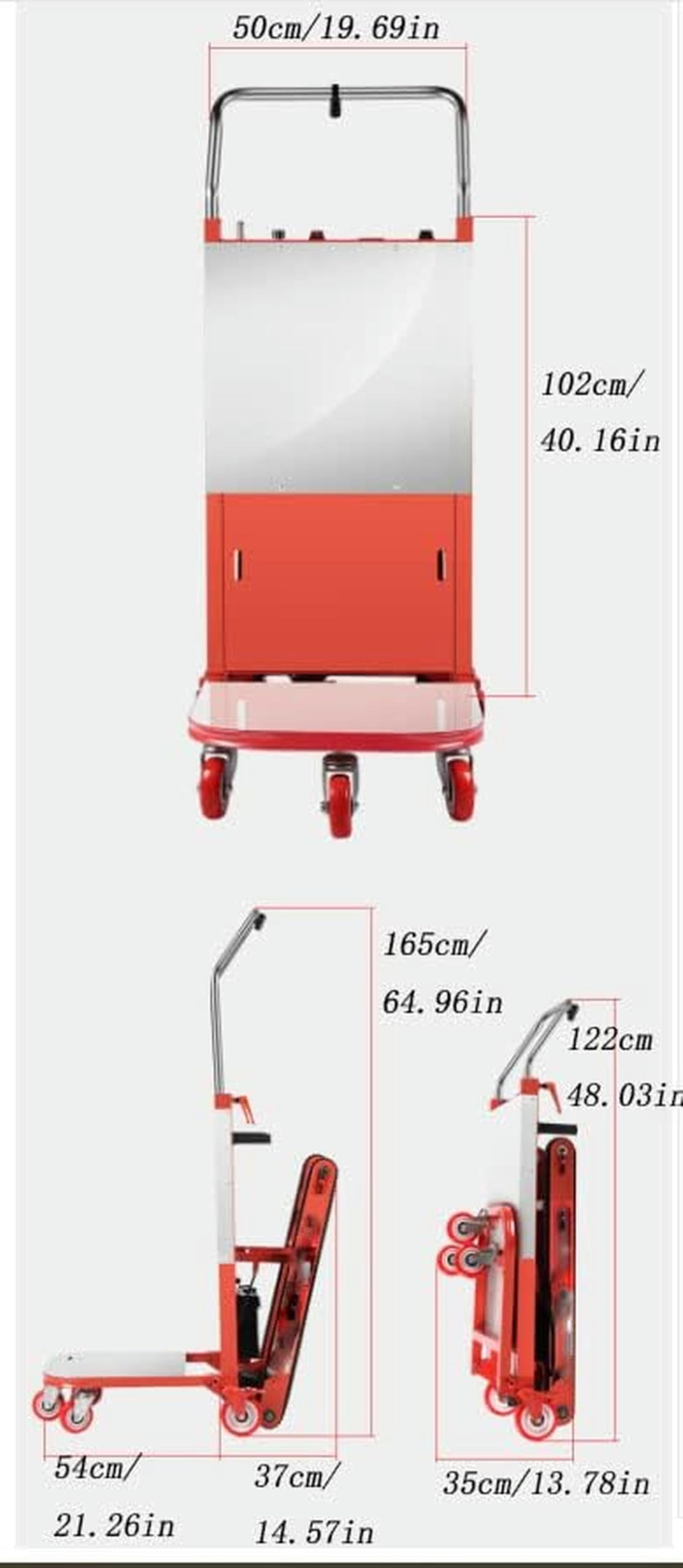 Carrello montascale elettrico per sedia a rotelle per ascensore per pazienti Carrello cingolato silenzioso pieghevole su e giù per scale Adatto per la distribuzione logistica di magazzino (A