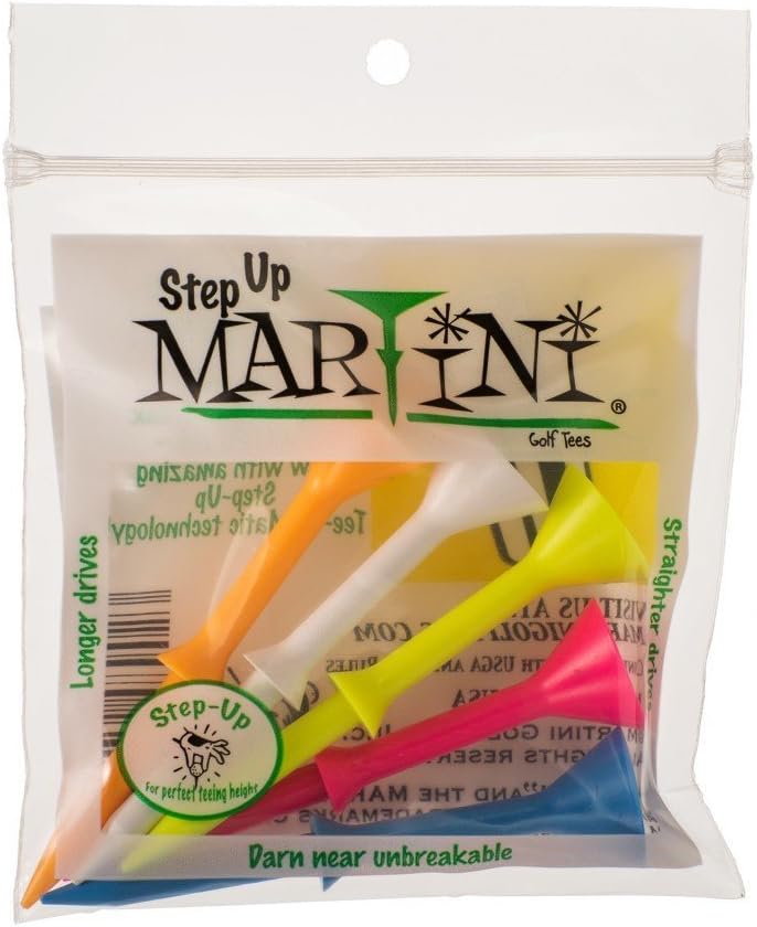 Martini 3 1/4" Step-Up Assorted Golf Tees- Pack of 2 (10 Tees)