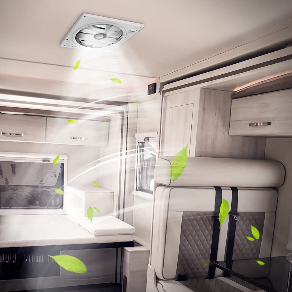 12" Caravan Roof Vent Fan Ultra Less Noise Motor with Remote, Air Max