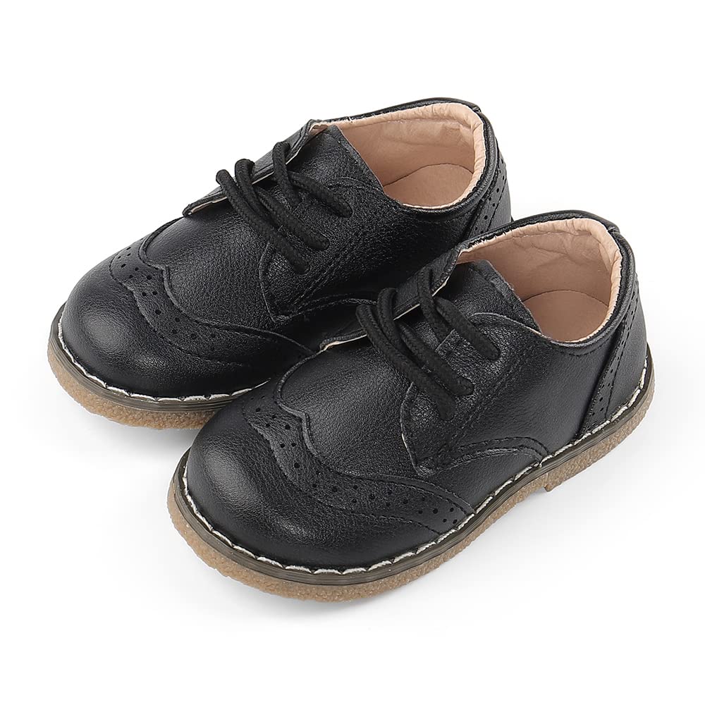 MASOCIO Boys Girls Lace Up Shoes Toddler Little Kids School Shoes Flat Dress Shoes (Toddler/Little Kid)
