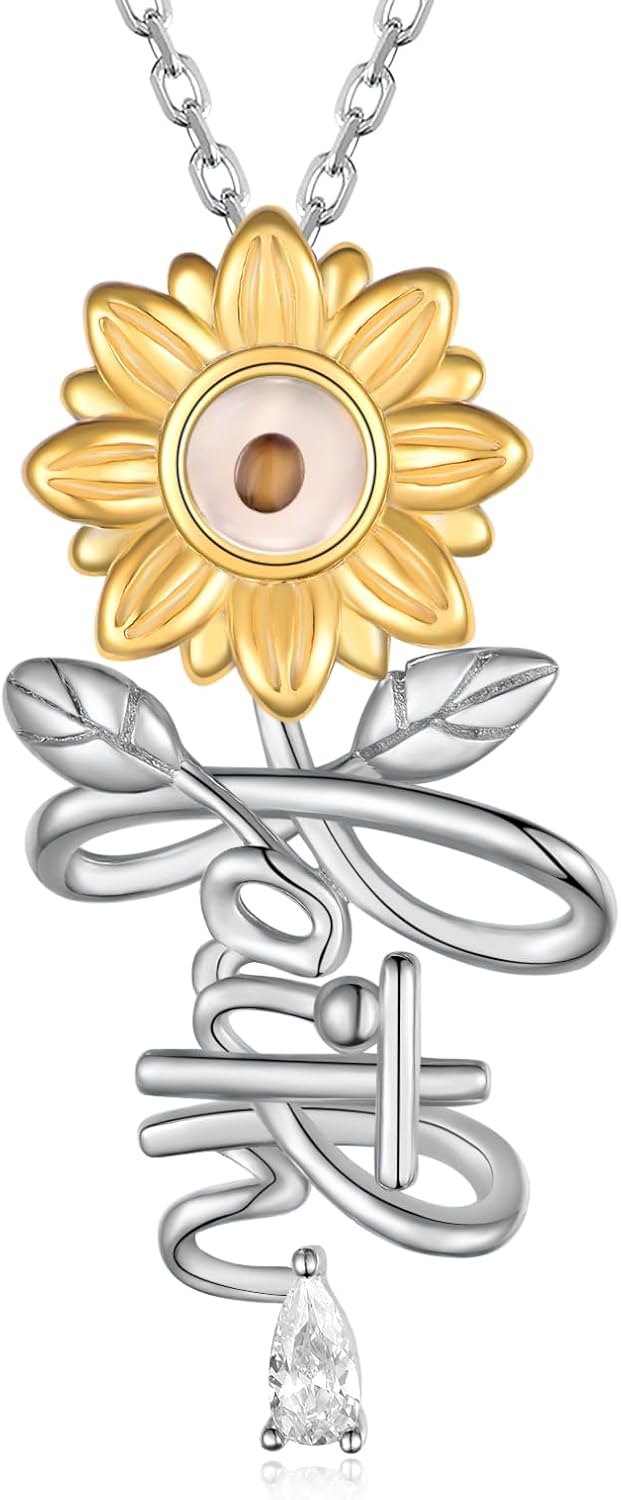 Christian Jewelry for Women - 925 Sterling Silver Faith Mustard Seed Pendant Necklace - Christian Gifts for Women Mom Wife Best Friends