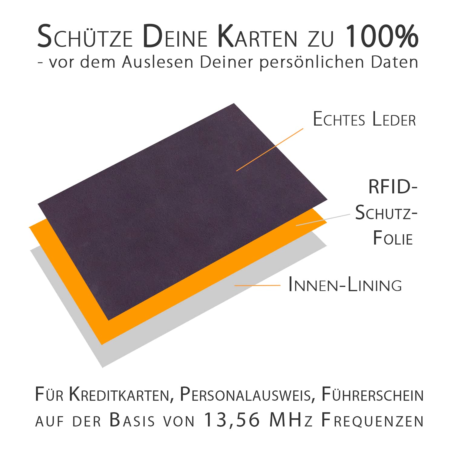 Damen Portemonnaie Oil-Wax-Leder lila groß lang, RFID Schutz, Münzfach, viele Fächer Handyfach, Clutch Geldbörse Portmonee Geldbeutel Brieftasche Damenbörse Damengeldbörse Geldtasche Damenportemonnaie