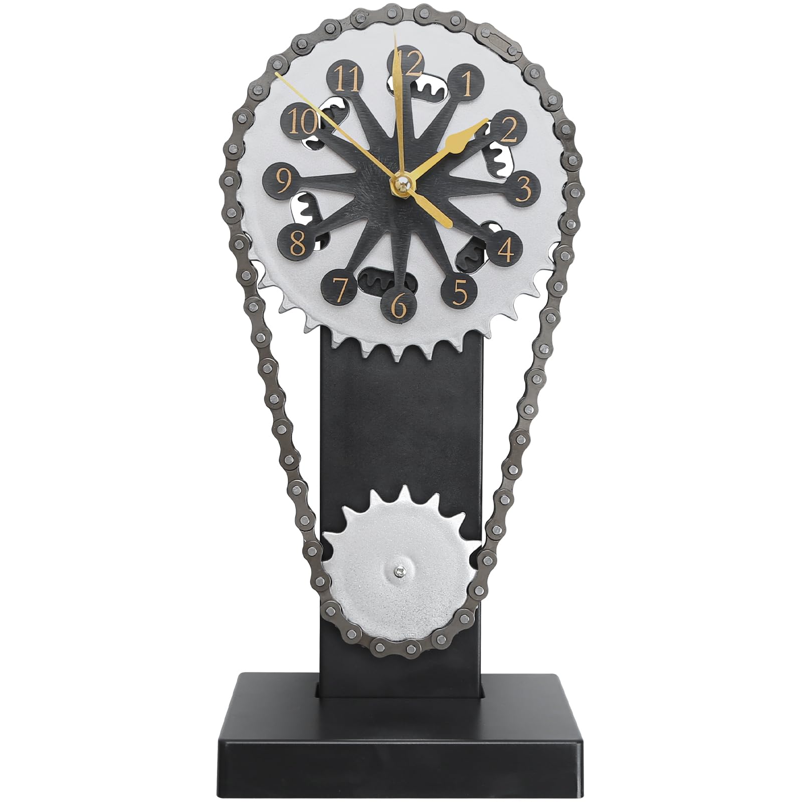 ROTRES Reloj de Engranaje Giratorio,Reloj de Escritorio Engranajes Giratorios,Relojes de Vapor Vintage,Reloj de Pared de edición metálica,Vintage Industrial Punk Bar Cocina Decoración