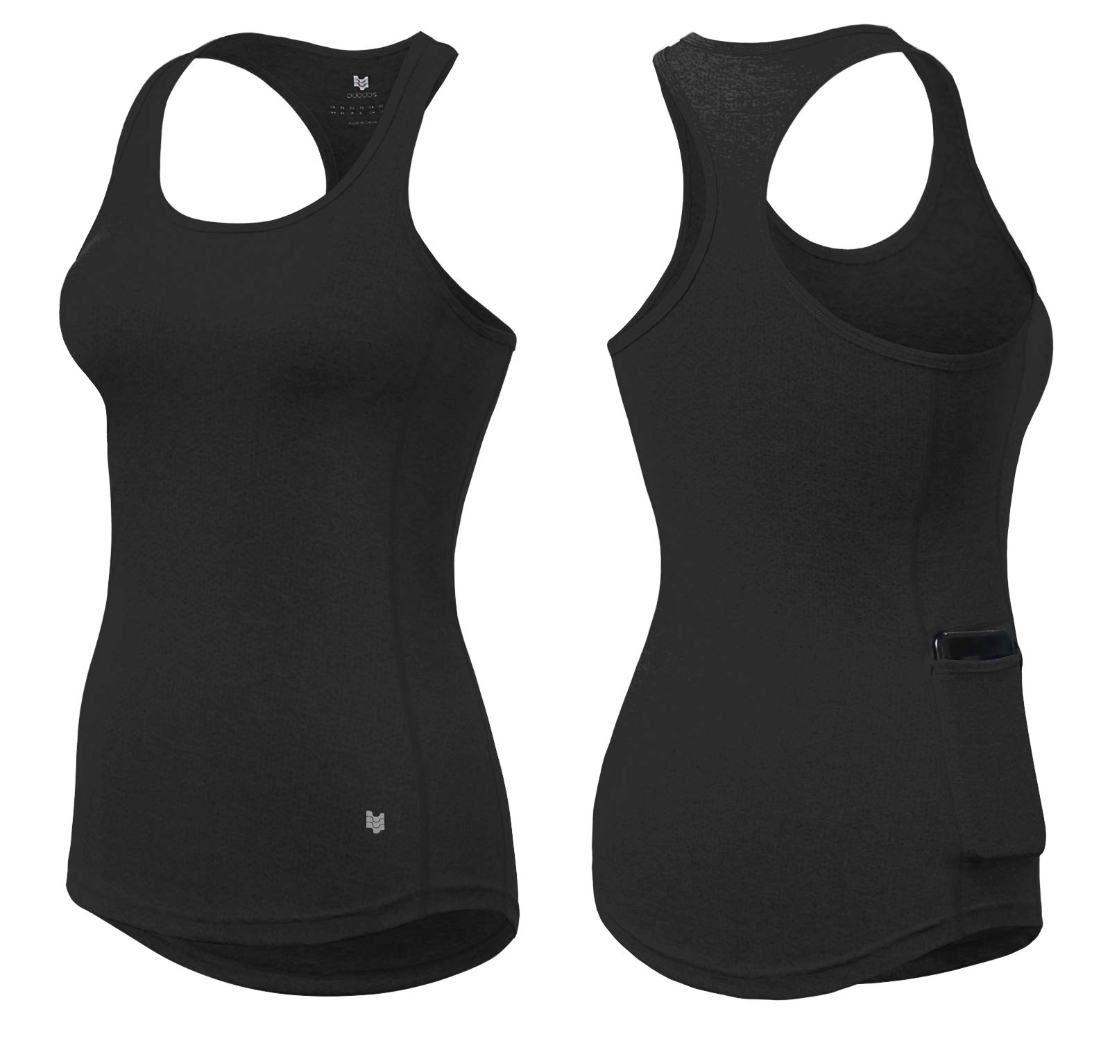 Workout Tank Tops for Women, Racerback Athletic Tanks with Side Pocket, Exercise Gym Yoga Shirts