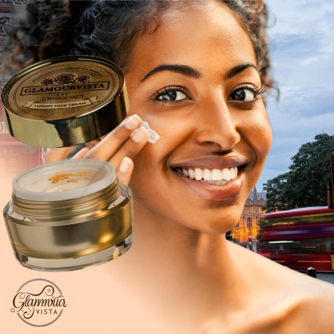 Glamourvista Luxury Anti-Wrinkle Face Cream, Collagen, Hyaluronic Acid & 24k Gold Flakes - Image 4