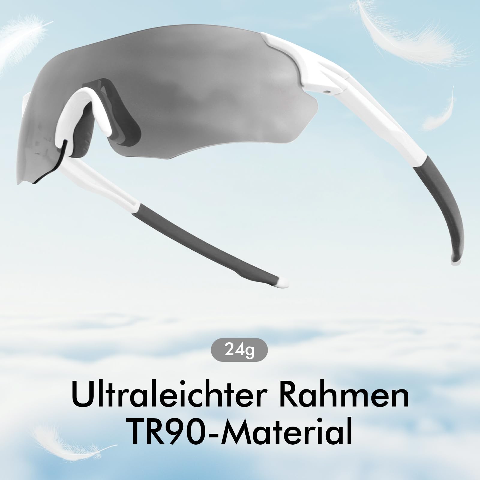 Gafas de ciclismo fotocromáticas para hombre y mujer, gafas deportivas con protección UV400 TR90, gafas de sol ultraligeras sin marco
