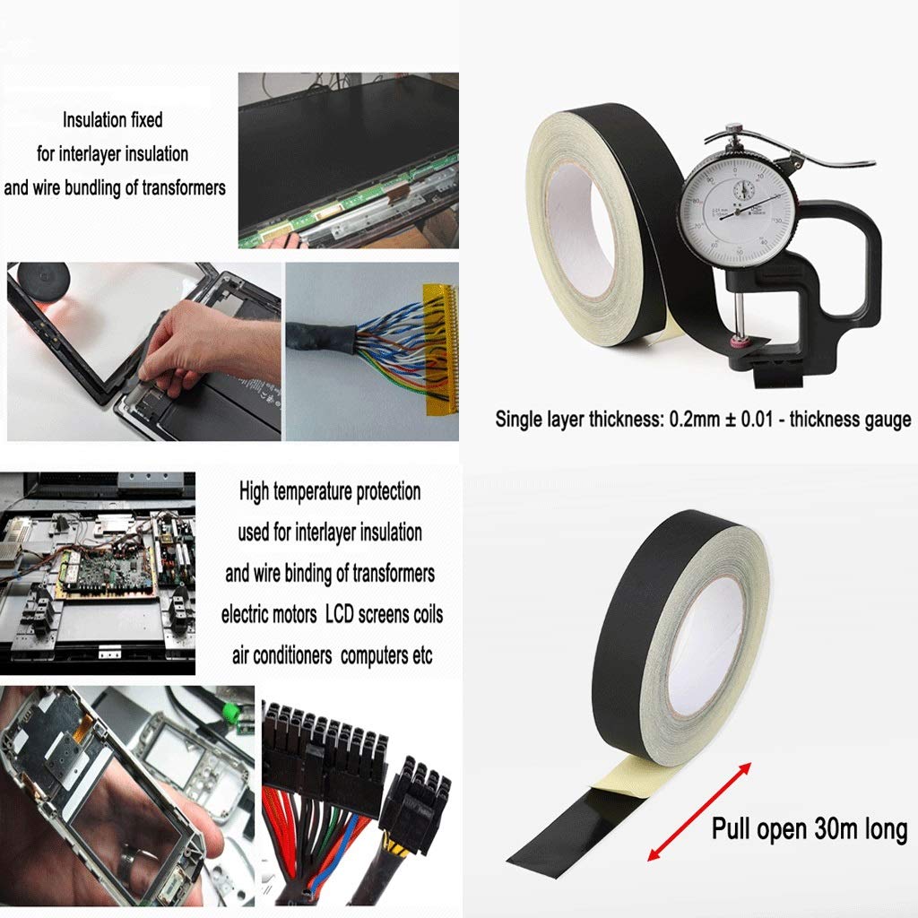 Cinta multiusos para arnés de cableado, cinta negra resistente al calor, cinta de acetato para coche, línea de datos, pantalla LCD, cable de fijación, telares para coche, motocicleta