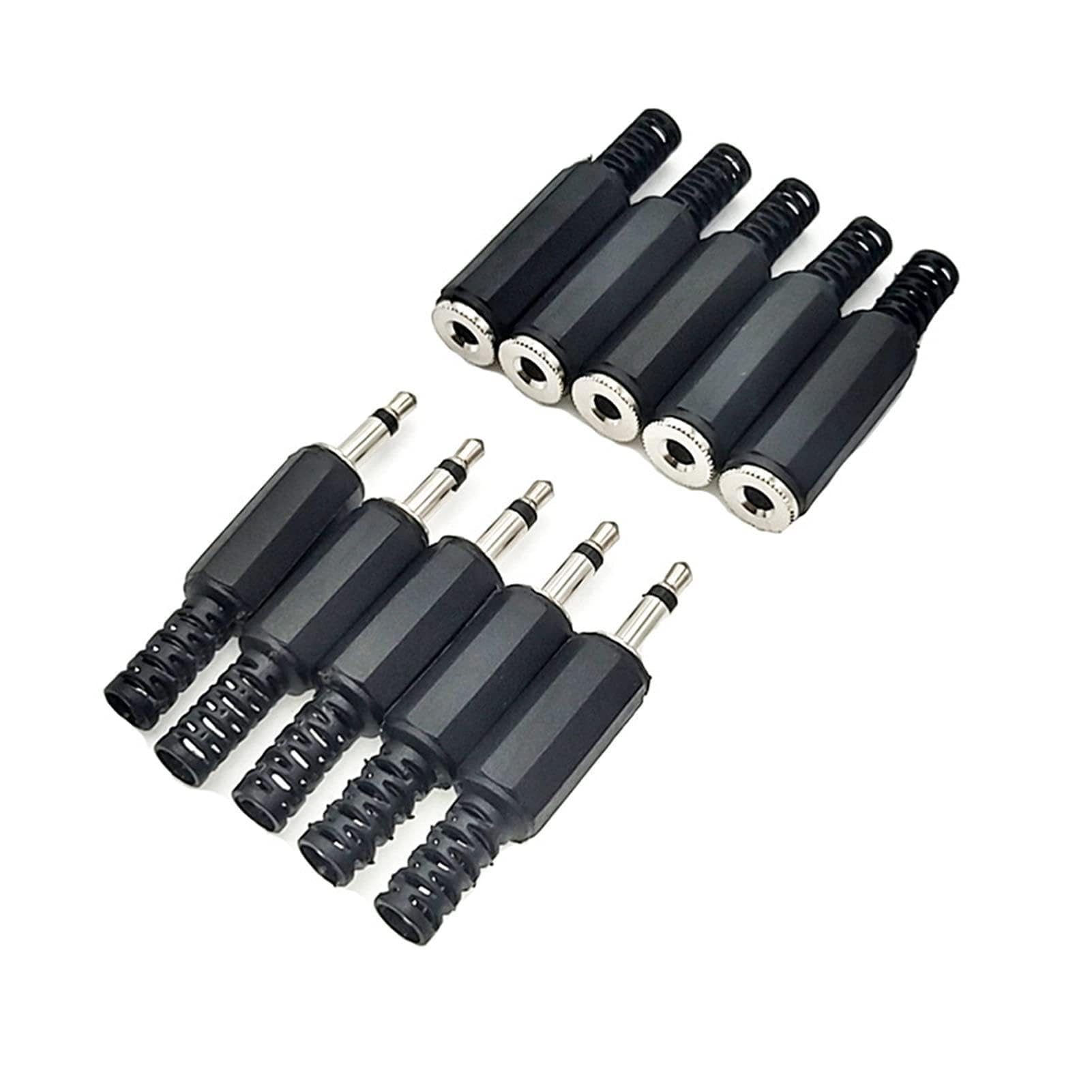 Compatible avec 10 kits d'écouteurs mâles de 3,5 mm - Connecteur jack de réparation pour femme - Connecteur jack double canal / stéréo - Couleur : lot de 5