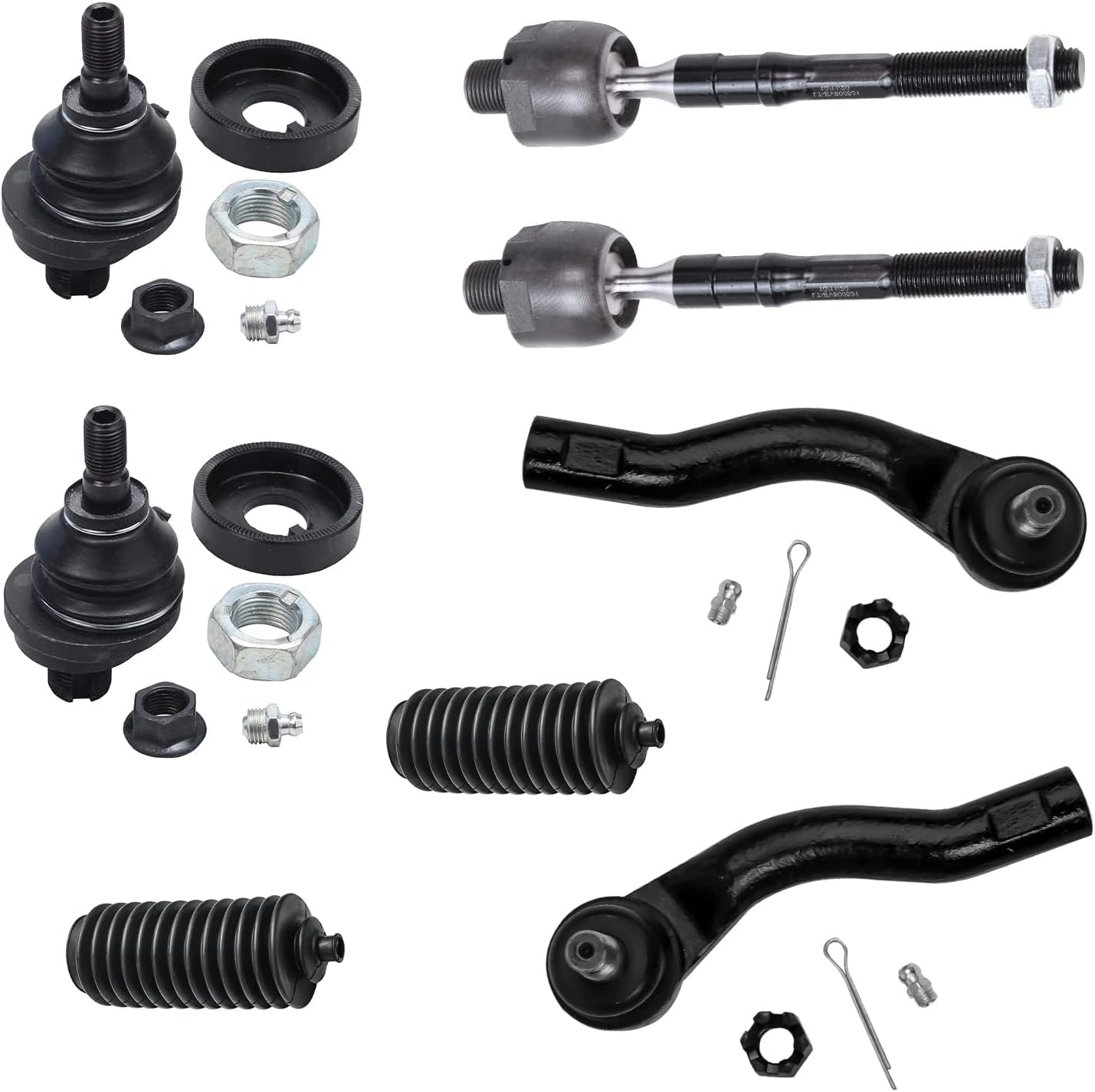 Detroit Axle - Front 8pc Suspension Kit for Ford Fusion Lincoln MKZ Zephyr Mercury Milan, 2 Upper Ball Joints 4 Tie Rods 2 Boots Replacement