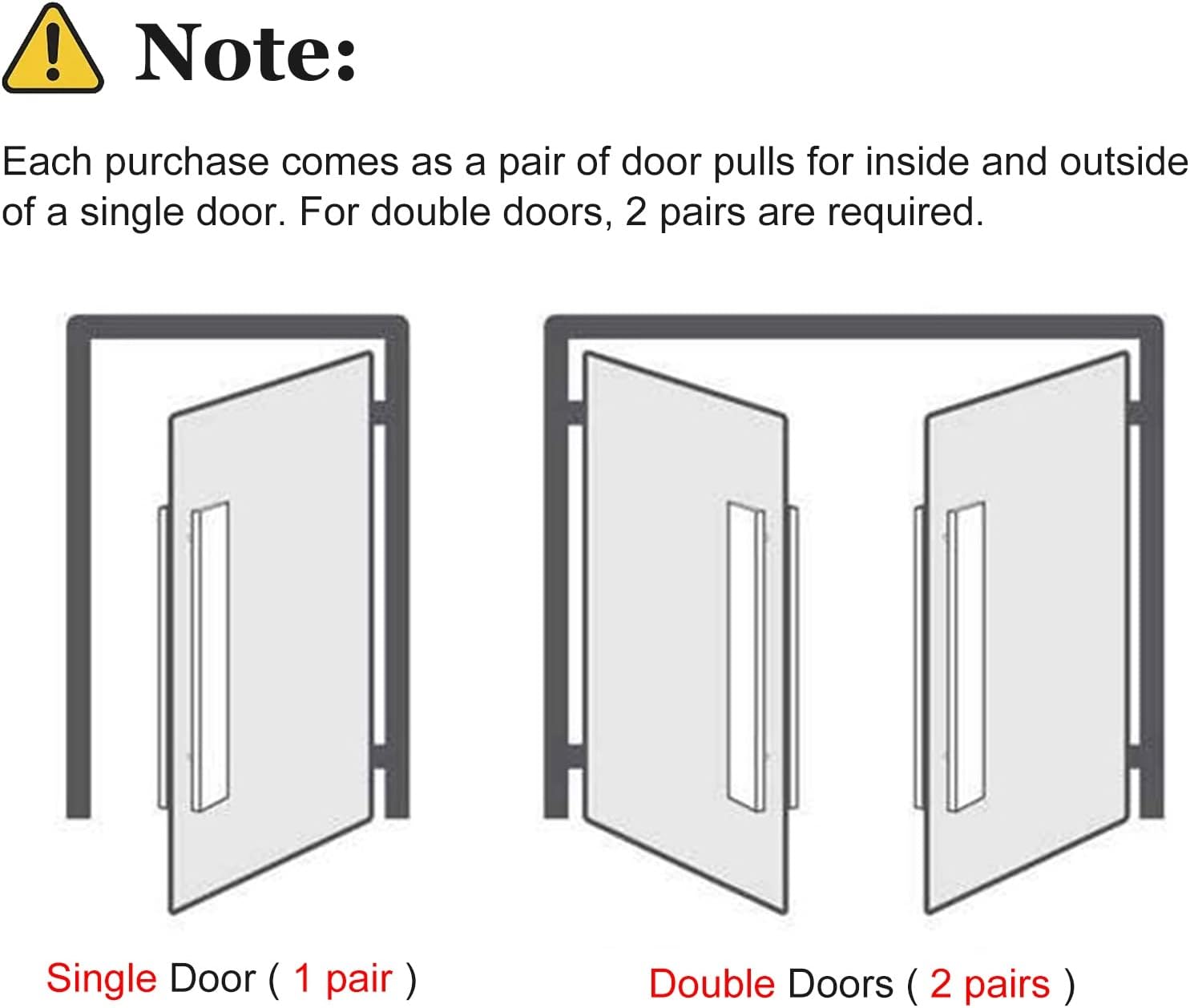 ETULLE Shape Stainless Steel Door Handle Set,Cabinet Kitchen Bathroom Barn Door Handle,Double Sided Round Tube Modern Entrance Gate Handles (Color :Silver,Size :42.5cm (16 3/4"))