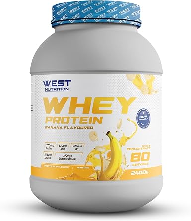 West Nutrition Whey Protein Powder 2400 gr 80 Serving Banana Flavored