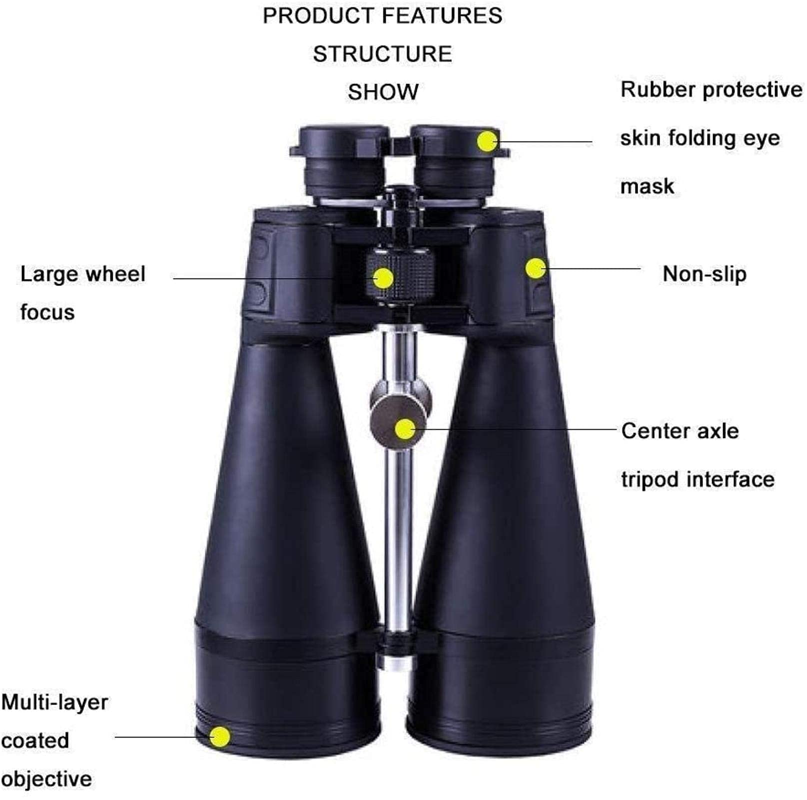 HD Black Telescopes High Definition Bildkompensationseinstellung Anti-Rutsch 20 80