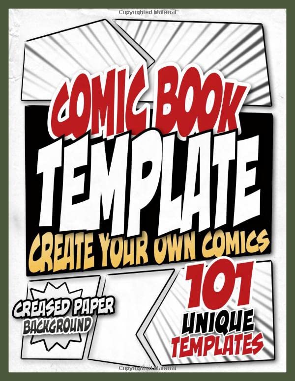 Comic Book Template Blank Comic Book Variety of Templates 3- 6 White Panel Creased Paper Backgroung Without Bubbles - Heroes Comic Template Book