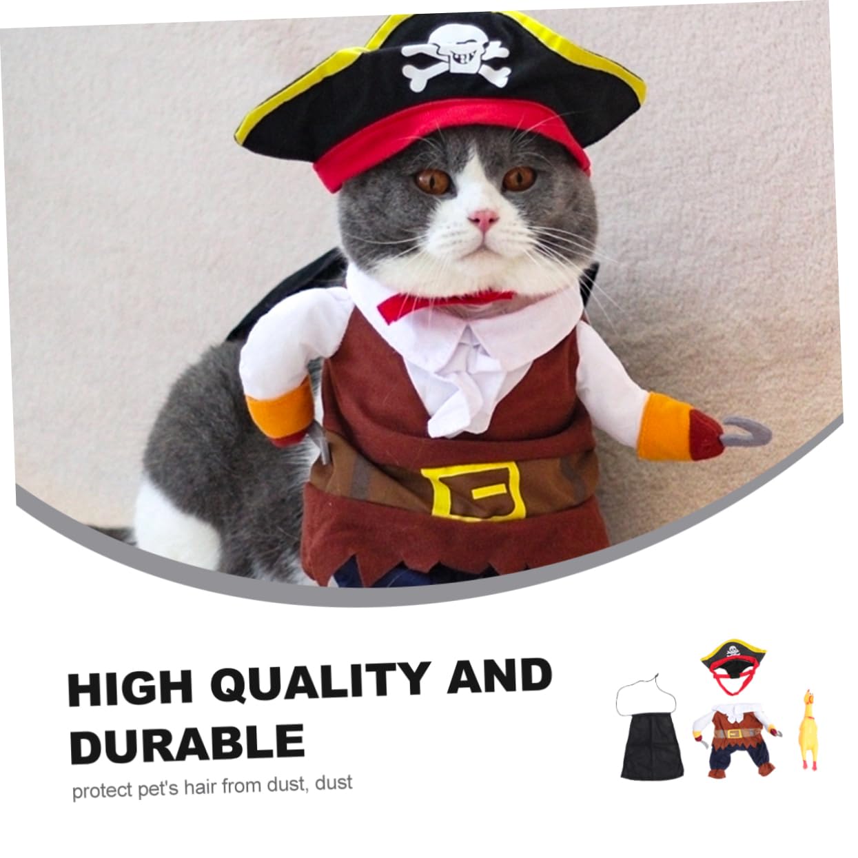 FOMIYES Set Di 3 Pezzi Per Halloween Vestito Da Pirata Per Cani E Gatti Abbigliamento Per Animali Domestici Divertente Vestito Per Cani.