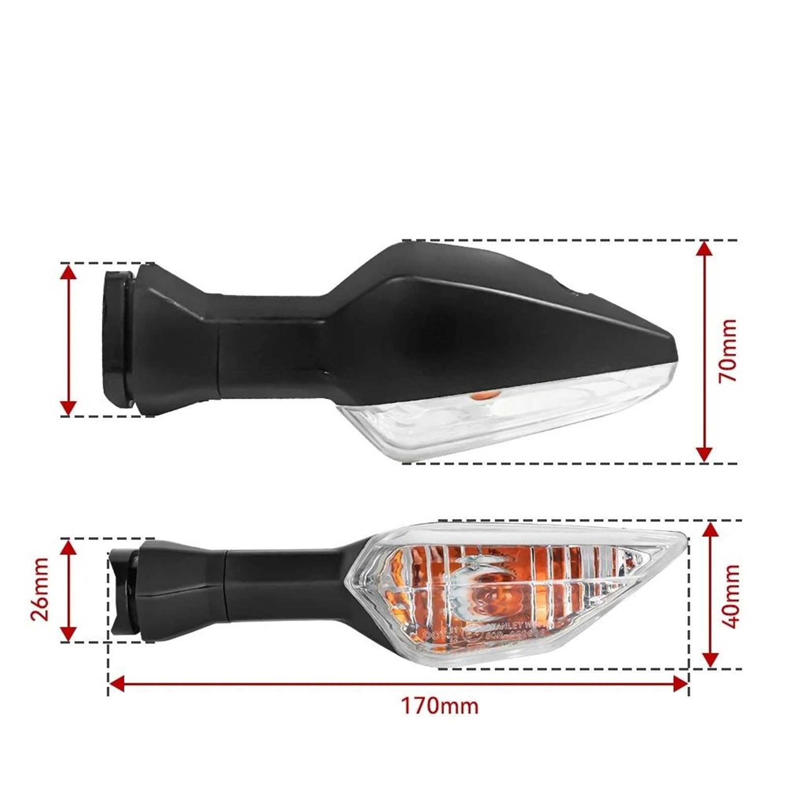 Clignotants de Moto pour K&awasaki pour ER-6N pour KLR 650 pour Z 250 SL Clignotants Clignotant Lampe Clignotante