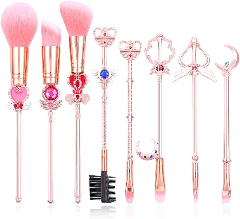 Sailor moon Makeup Brushes Cardcaptor Sakura Makeup outfit/Makeup Brush Momen Gift (Sailor moon 8pcs)