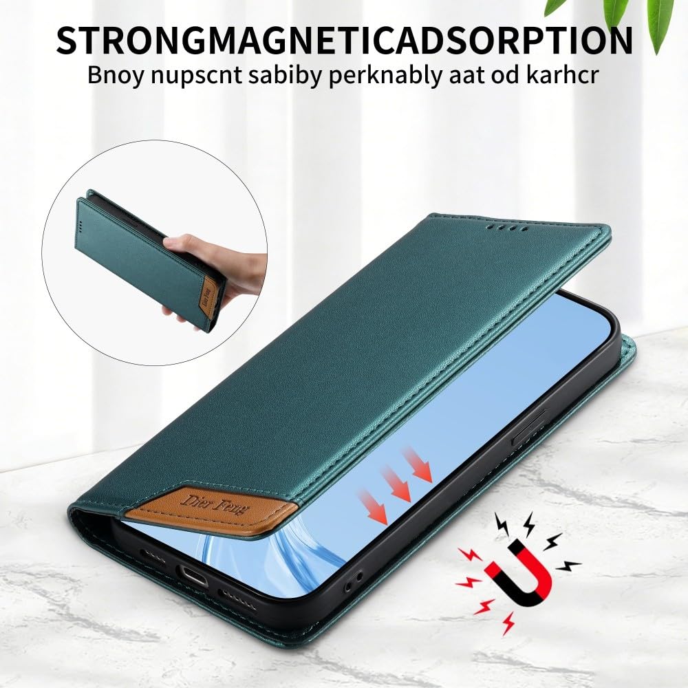 étui compatible avec Sony Xperia 5 V (Couleur : vert) portefeuille magnétique flip back case cuir premium cover