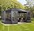 Sojag 12' x 18' Outdoor Charleston Aluminum Solarium Sunroom with Mosquito Net, Dark Gray