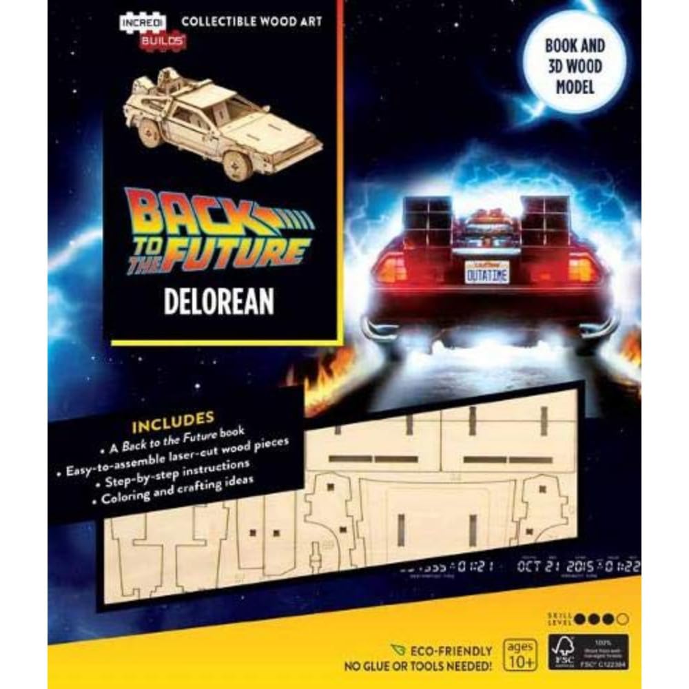 IncrediBuilds: Back to the Future: DeLorean Book and 3D Wood Model