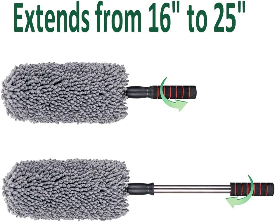 IPELY Super Soft Microfiber Car Duster Exterior with Extendable Handle, Car Brush Duster for Car Cleaning Dusting : Automotive