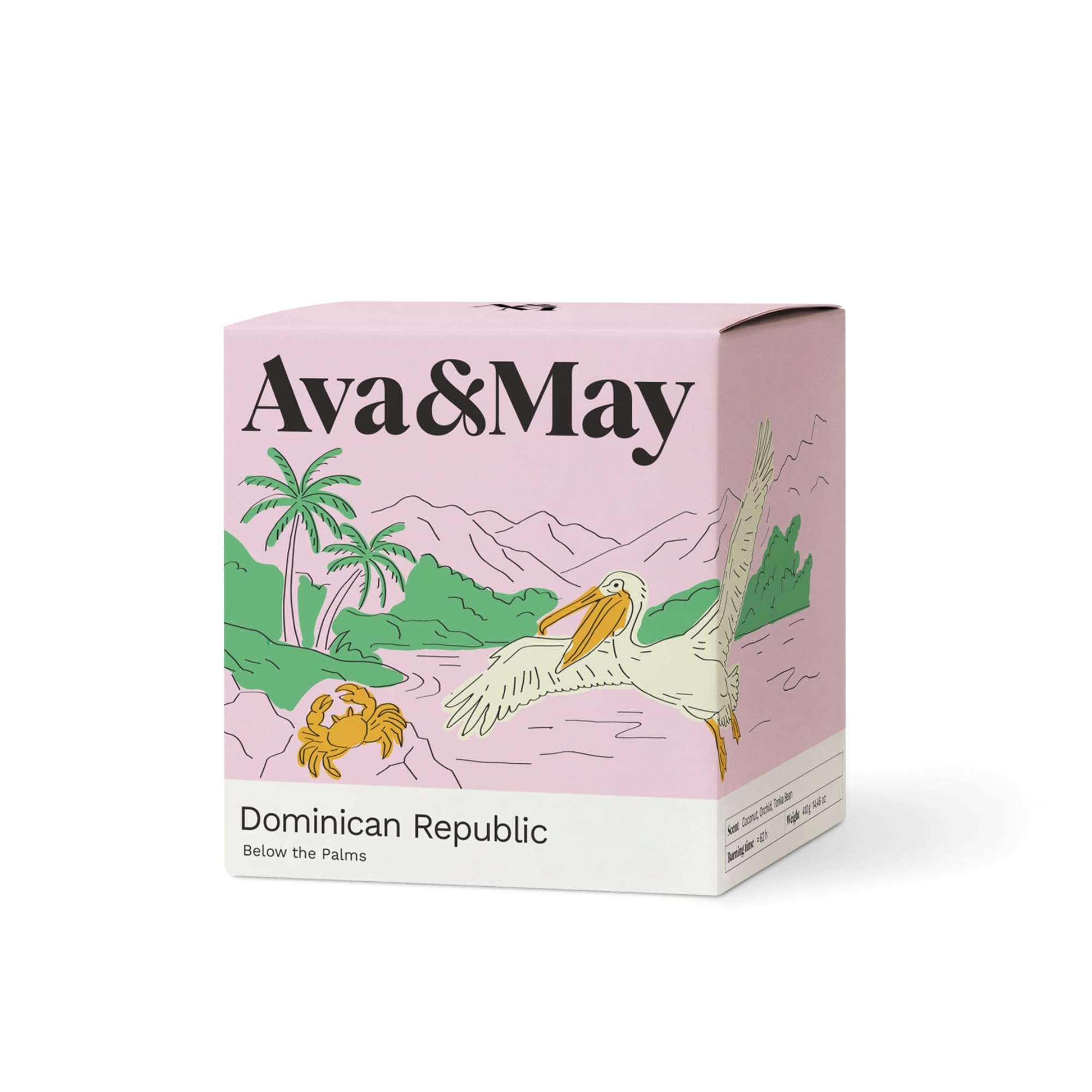 Ava&May Dominican Republic - Vela aromática (410 g, aroma de orquídea, haba tonka, exótica, floral, vegana)
