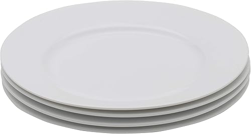 Miniatura 4 de Everyday White Juego de 4 platos de ensalada con borde clásico, 8.25 pulgadas