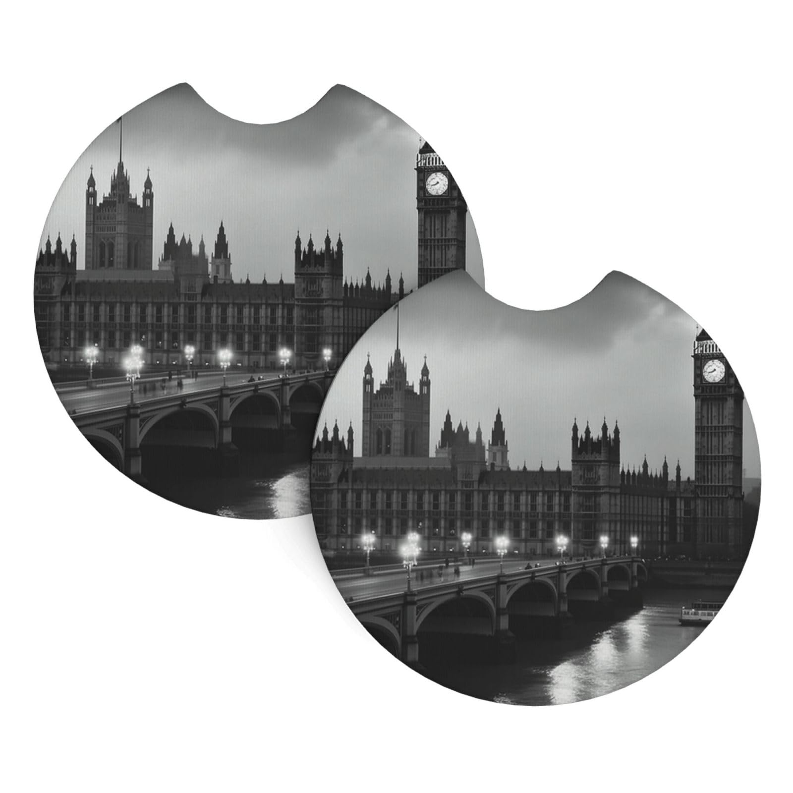 2 Pack Car Coaster for Cup Holders London Car Cup Coaster 2.7" Neoprene Non-Slip Automotive Cup Mat Universal Auto Car Interior Accessories for Women Men Cup Pad