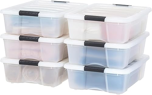 Vista 27 de IRIS USA - Caja de almacenamiento de plástico de 19 cuartos de galón con tapa y pestillos – Paquete de 4 – sin BPA, solución de organización
