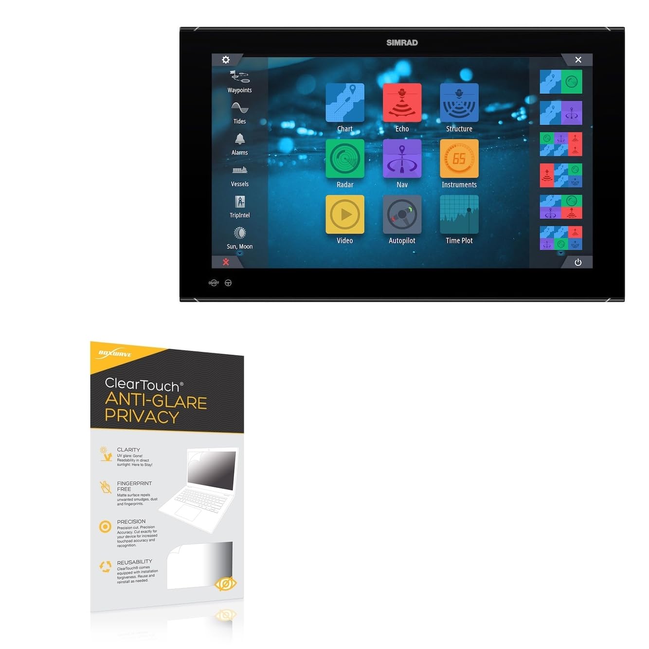 BoxWave Screen Protector Compatible with Simrad NSO Evo3 (24 in) - ClearTouch Anti-Glare Privacy (2-Pack), Privacy Screen Protector Flexible Film Anti-Glare