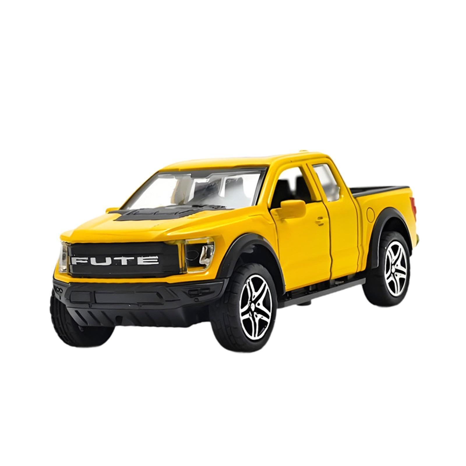 HGZLQKD Realistic 1/36 Pull Back Car Vehicle Toy Toys Cars for Toddlers Diecast Model Car Zinc Alloy Toy Car Mini Pull Back Educational Toys for Kids Boys Birthday Gifts 3-8 Years Old, Yellow