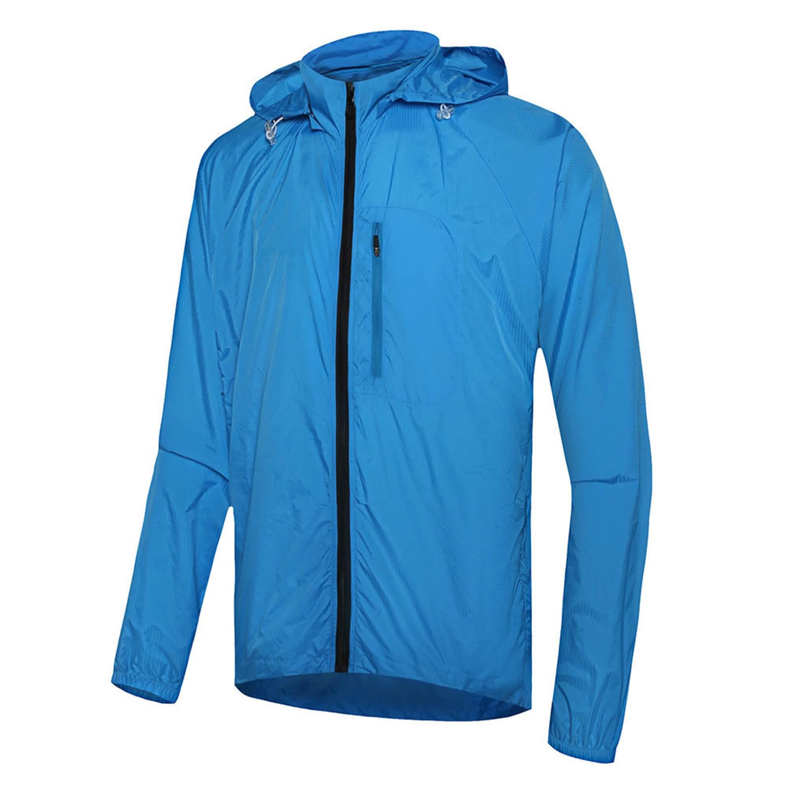 Sommer Fahrradjacke Damen Herren Wasserdicht Atmungsaktiv Radjacke Reißverschlusstaschen Windjacke, Kapuze Strapazierfähig Regenjacke Sonnenschutz Laufjacke Für Radsport Laufen