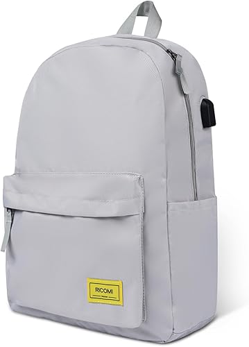 Miniatura 8 de Mochila ligera para laptop con puerto de carga USB, funda acolchada para laptop de 16 pulgadas, bolsa delgada resistente al agua, Negro, Tamaño