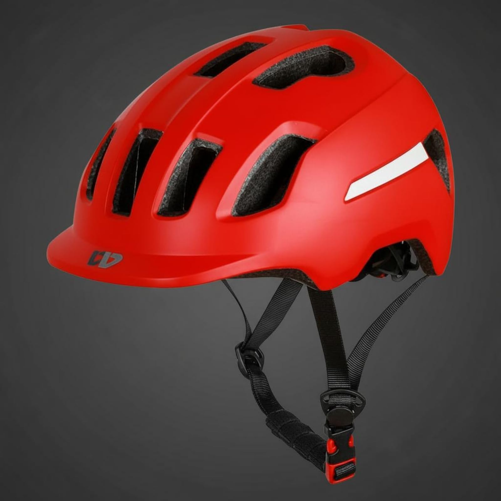 Casco da con Regolazione della Circonferenza Cranica con Chiusura Stabile con 12 di Sfiato con Rivestimento Interno Rimovibile E Lavabile con Strisce, Rosso