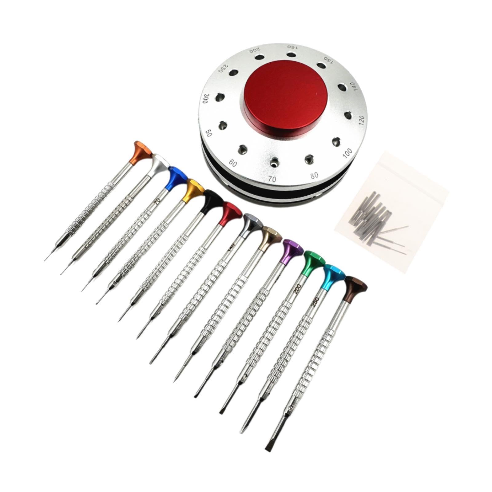 Juego de Destornilladores para Relojes, Destornillador de Relojero, Herramientas Manuales Profesionales para Bricolaje, Herramienta Giratoria Portátil, Base de Plata