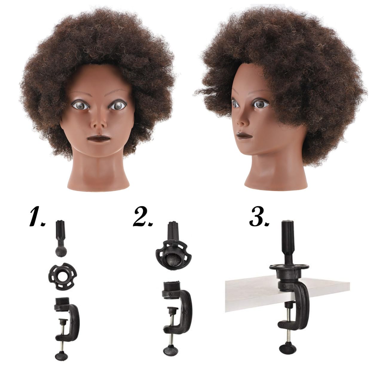 Friseur Kopf Afrikanischer Mannequinkopf Schwarz, Haarübungskopf