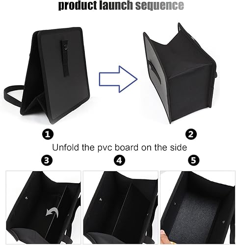 Miniatura 6 de Pack-1 Bolsa de basura colgante para automóvil, organizador de bolsa de basura impermeable de alta calidad, 8.7 x 8.7 x 5.7 in (negro)