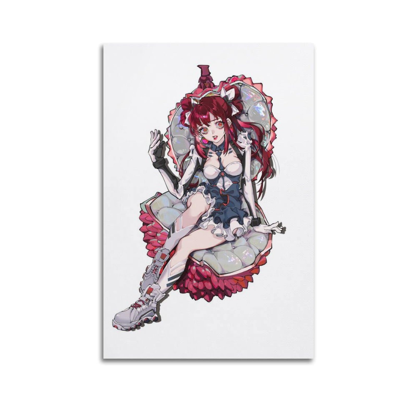 HANTOTN Anime - Style Character with Red Hair Artistic Wall Mural Modern Hanging Decor Poster12x18inch(30x45cm)