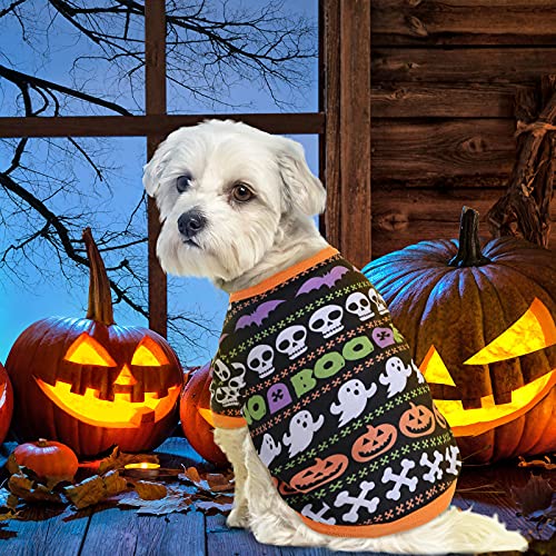 5 pcs halloween dog shirt halloween dog clothes pumpkin ghosts skeletons pet costume printed funny scary dog apparel halloween party cosplay supplies for pet dogs, cats 6 5 pcs halloween dog shirt halloween dog clothes pumpkin ghosts skeletons pet costume printed funny scary dog apparel halloween party cosplay supplies for pet dogs, cats - image 7