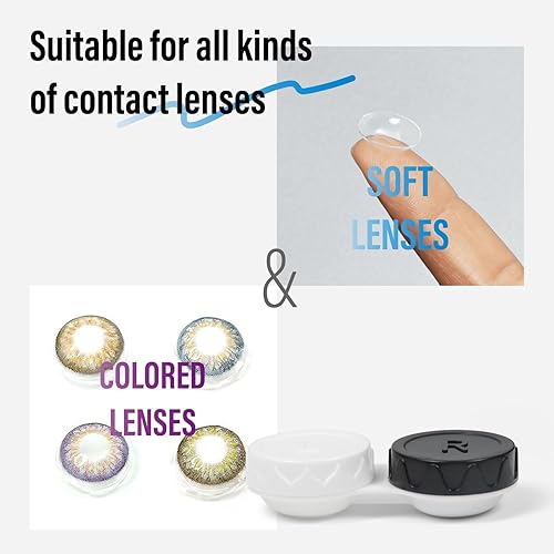 Miniatura 4 de Paquete de 8 fundas negras para lentes de contacto, kit de mini lentes de contacto portátil para exteriores, perfecto para viajes y uso diario