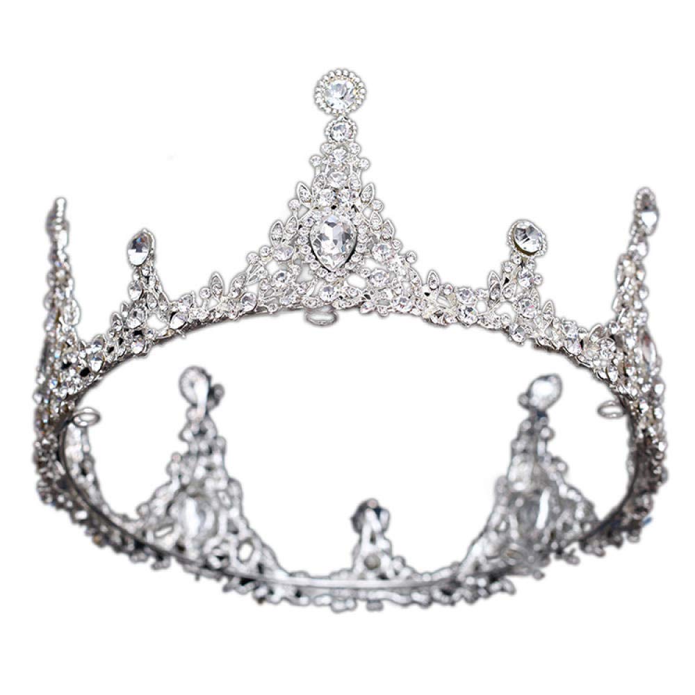 Tiara, stop strasu, biżuteria na głowę, srebrna, dla kobiet, prosta, modna ozdoba na wesele, ozdoba do włosów, w stylu vintage, na imprezę, prezent