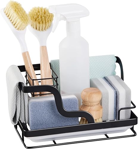 FEDTSGLR Soporte de esponja para fregadero, organizador de fregadero de cocina, soporte de esponja para fregadero, estante escurridor de fregadero