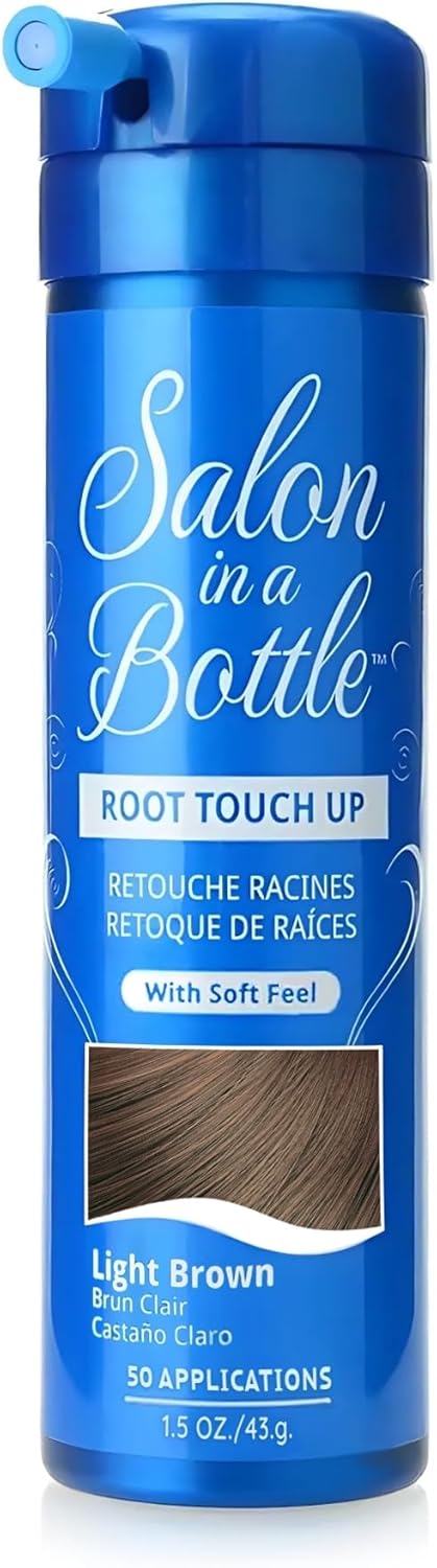 Salon In A Bottle Instant Temporary Root Concealer Spray To Cover Up Roots And Gray Between Salon Trips – Professional Quality Spray Bottle For Hair Products For Women And Men – Light Brown, 60ml