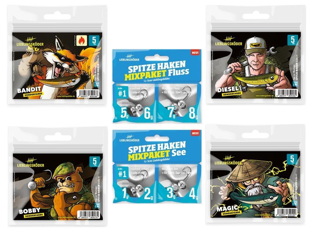 Raubfisch Store Lieblingsköder - 5 cm Sonderfarben-Set - 1