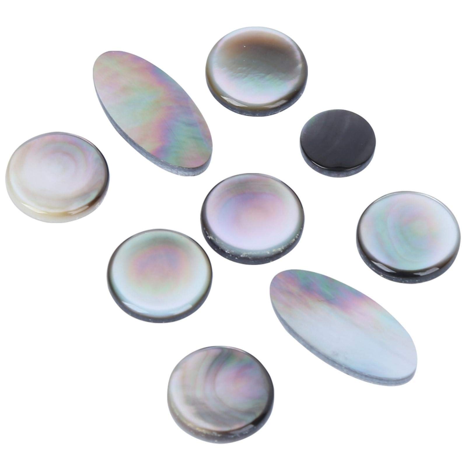 Tbest Bottoniera per Sassofono, 9 Pezzi, Set di Bottoni per Chiave Sax in Bianco e Nero, Accessori per Strumenti Musicali, Accessori per Decorazioni per Bottoni per Sassofono