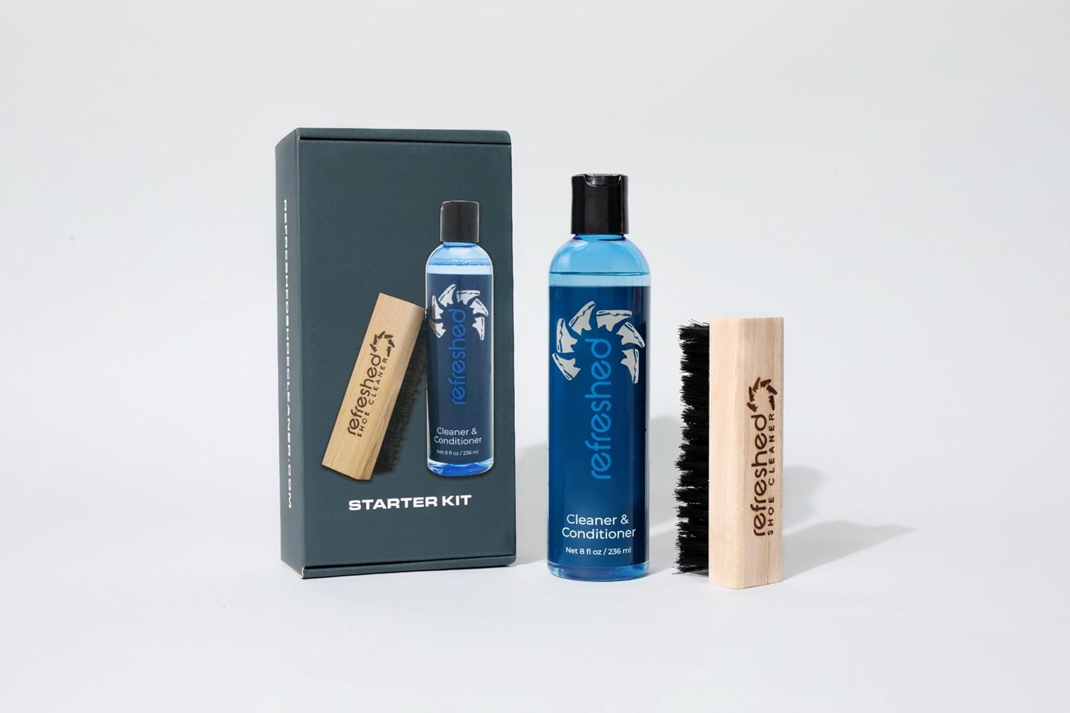 Starter Cleaning Kit - 1x Advanced Cleaning Solution, 1x Shoe Cleaning Brush For Suede, Leather, Canvas, and Mesh Shoes and White Sneakers.