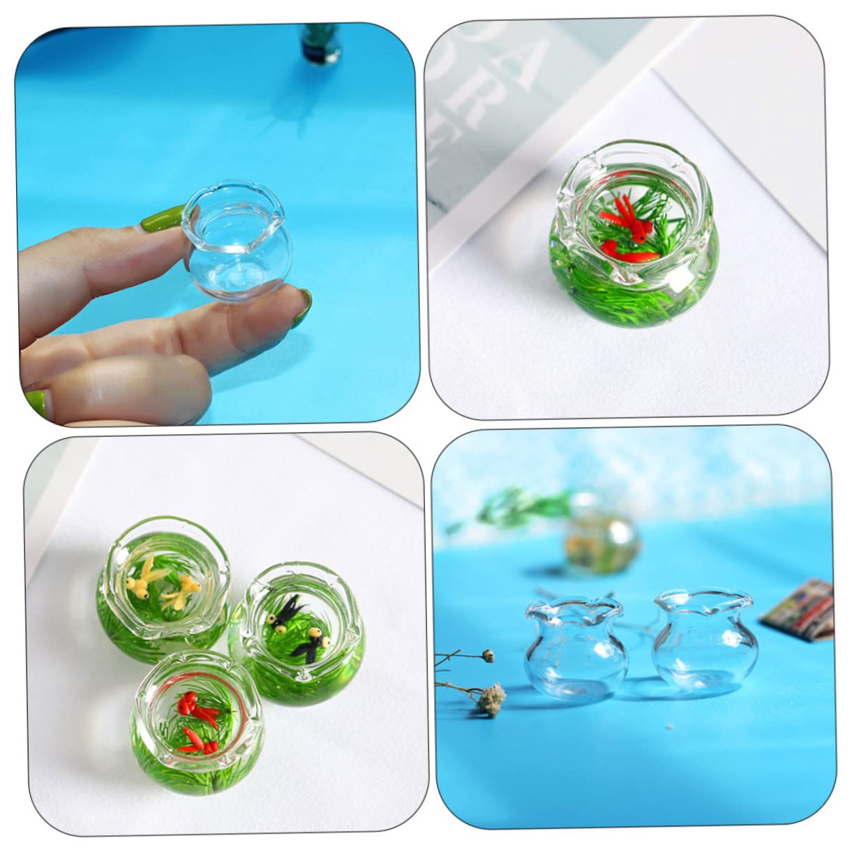 Amazon | SAFIGLE ミニチュア 金魚鉢 おしゃれ ミニ 金魚 水槽 