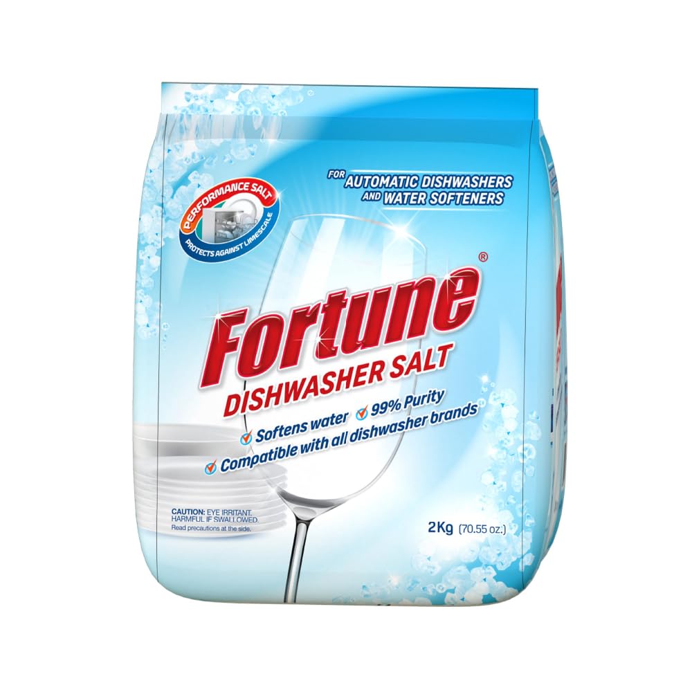 Fortune Dishwasher Salt Pouch 2 Kg | Softens Hard Water & Prevents Limescale | Enhances Detergent Performance | For All Dishwashers